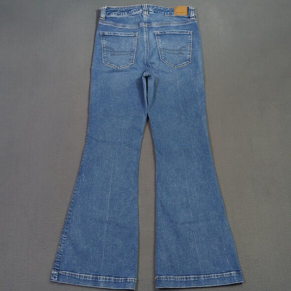 American Eagle Jeans Women's 10 Blue Super Hi-Rise Flare Denim - Picture 2 of 12